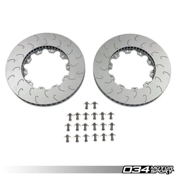 Juego de anillos de rotor 034 Motorsport de 340 mm para VW y Audi 2.0T TFSI 01