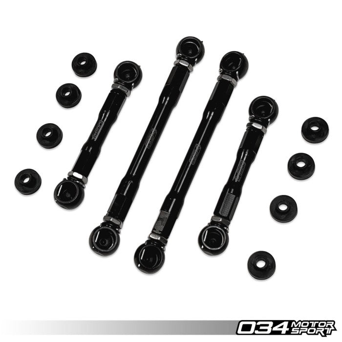Kit de enlace de descenso ajustable de aluminio billet para Audi B9, B9.5, SQ5, C8, A6, S6, RS6, C8, A7, S7, RS7 4M, Audi Q7, SQ7 4M8, Q8, SQ8, RSQ8 e-tron SUV con suspensión neumática 034 401 Z072 1