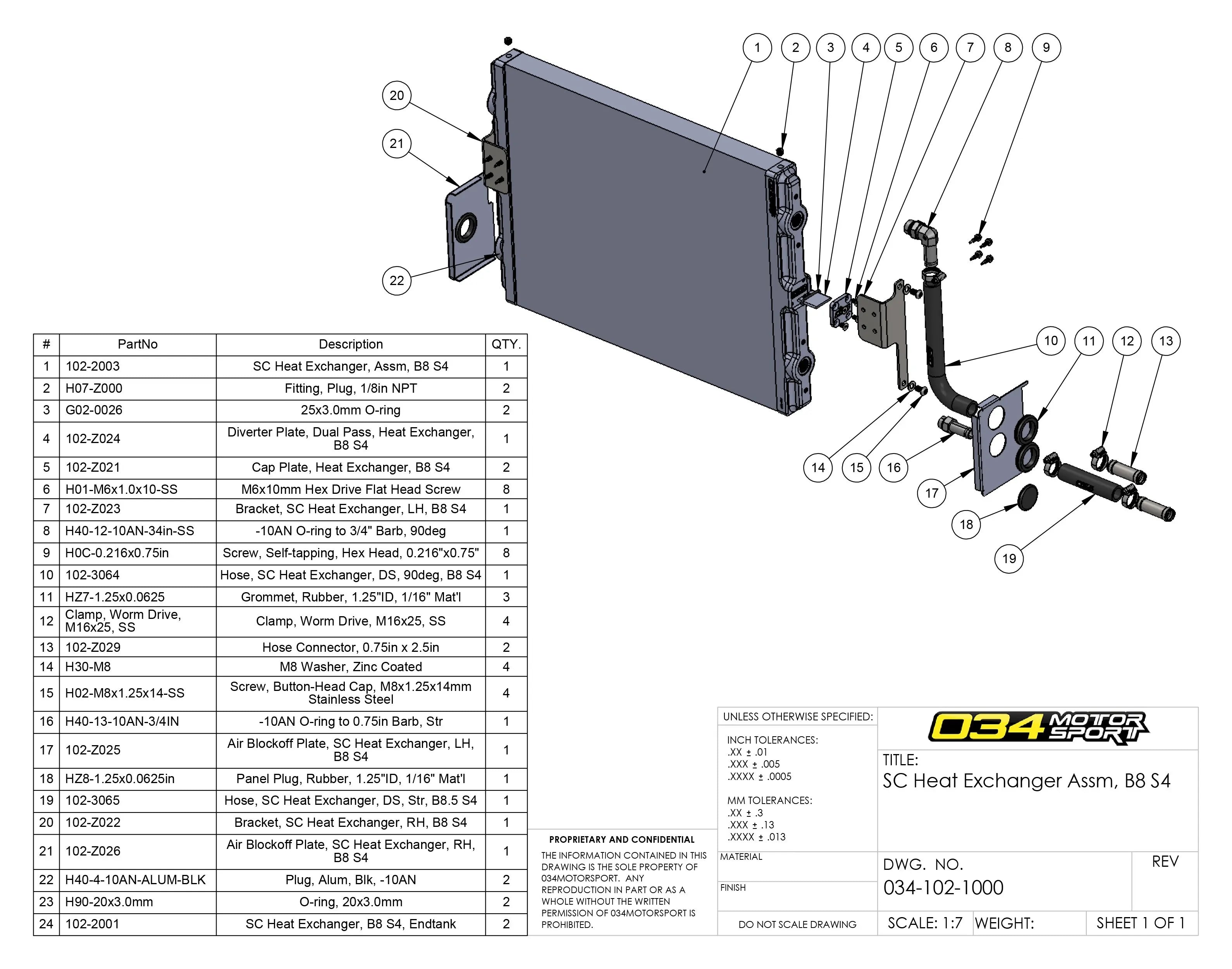 Kit de atualização do trocador de calor do supercharger para Audi B8 B8.5 S4 10