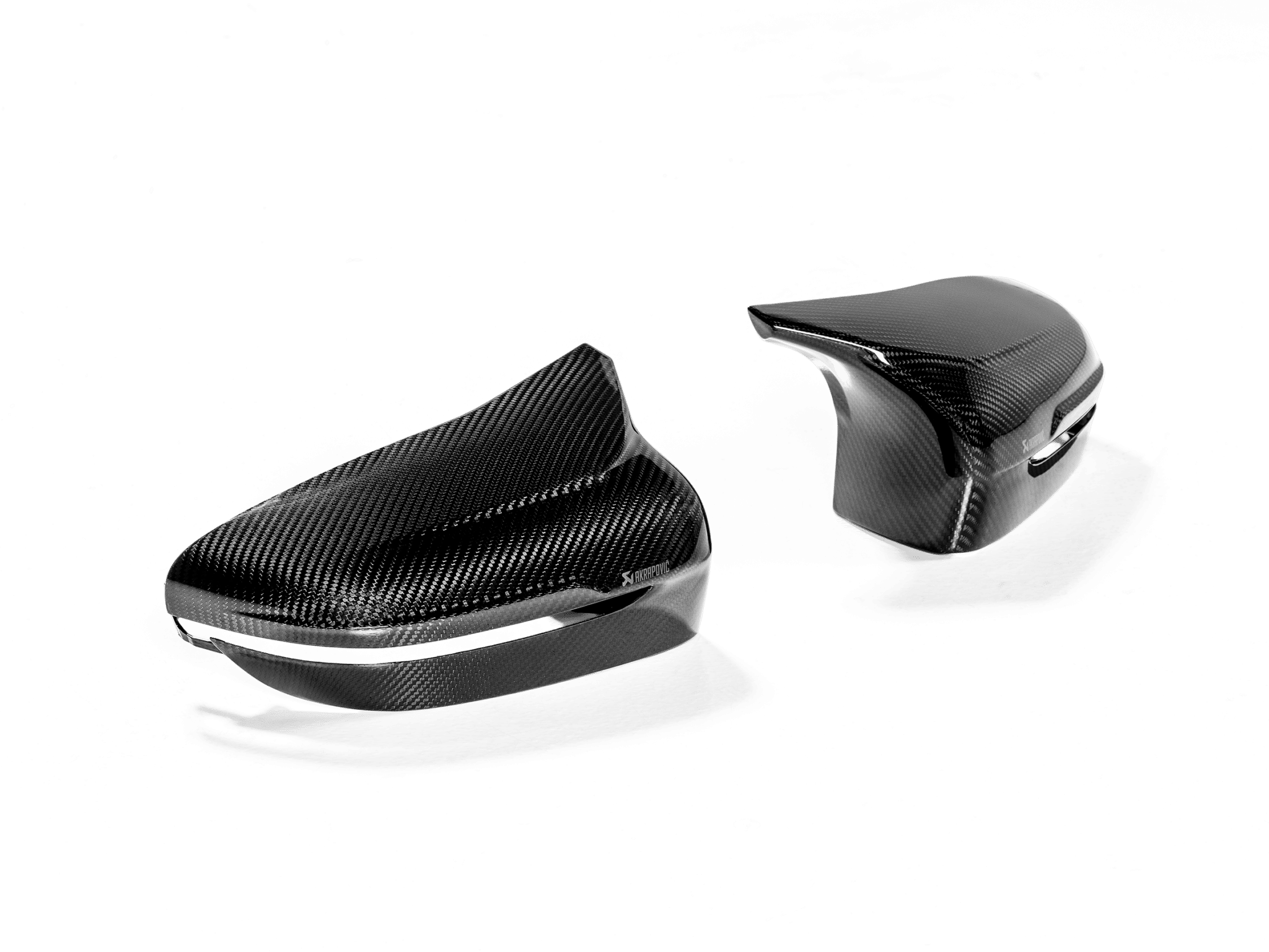 Juego de cubiertas de espejos laterales de carbono Akrapovic de alto brillo para BMW M5 F90