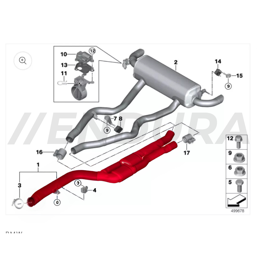 Endura - Eliminação de OPF/GPF 3.5&quot; Extreme / Tubo Intermediário - BMW M340i / M440i G2x - B58
