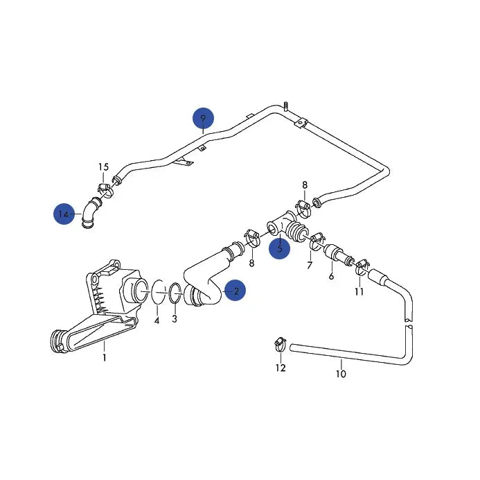 Breather Hose, Lower Block Breather, B5 Audi A4 1.8T 058 02