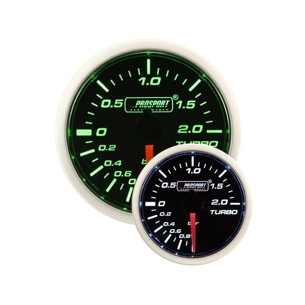 Medidor de impulso electrónico Prosport de 52 mm, verde y blanco