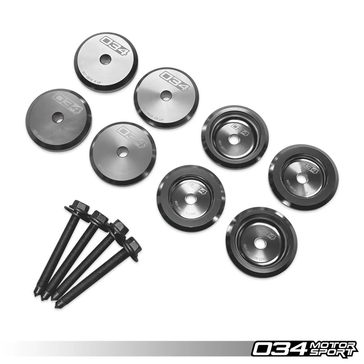 Bujes de subchasis de aluminio billet 034 Motorsport, delanteros 01