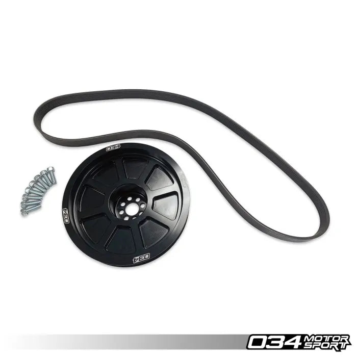 034Motorsport 3.0 TFSI Supercharger 190 mm Actualización de polea de cigüeñal, B8 B8.5 Audi S4 S5 Q5 SQ5 y C7 Audi A6 A7