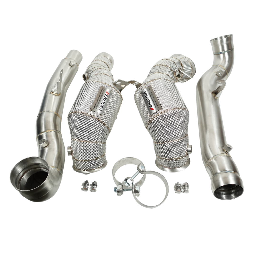 Endura Downpipe - AMG GT/GTS/GTC/GTR C190 R190 - 3" OPF/Non-OPF - Decat/Sport Cat - Hitteschild