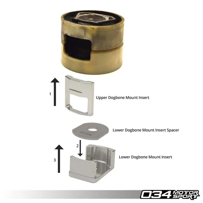 034 Motorsport - Inserto de montaje superior Dogbone para Audi A3 S3 8P