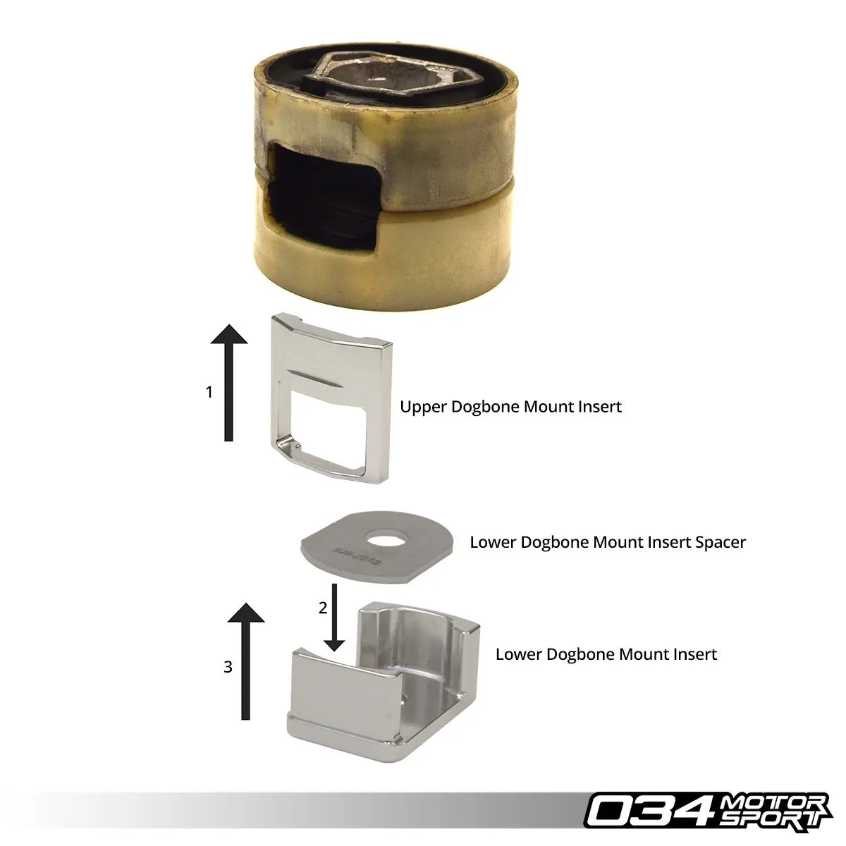 Billet Aluminum Dogbone Mount Insert for 2009+ MkV MkVI Volkswagen Golf Jetta GTI GLI & 8J 8P Audi TT A3 09