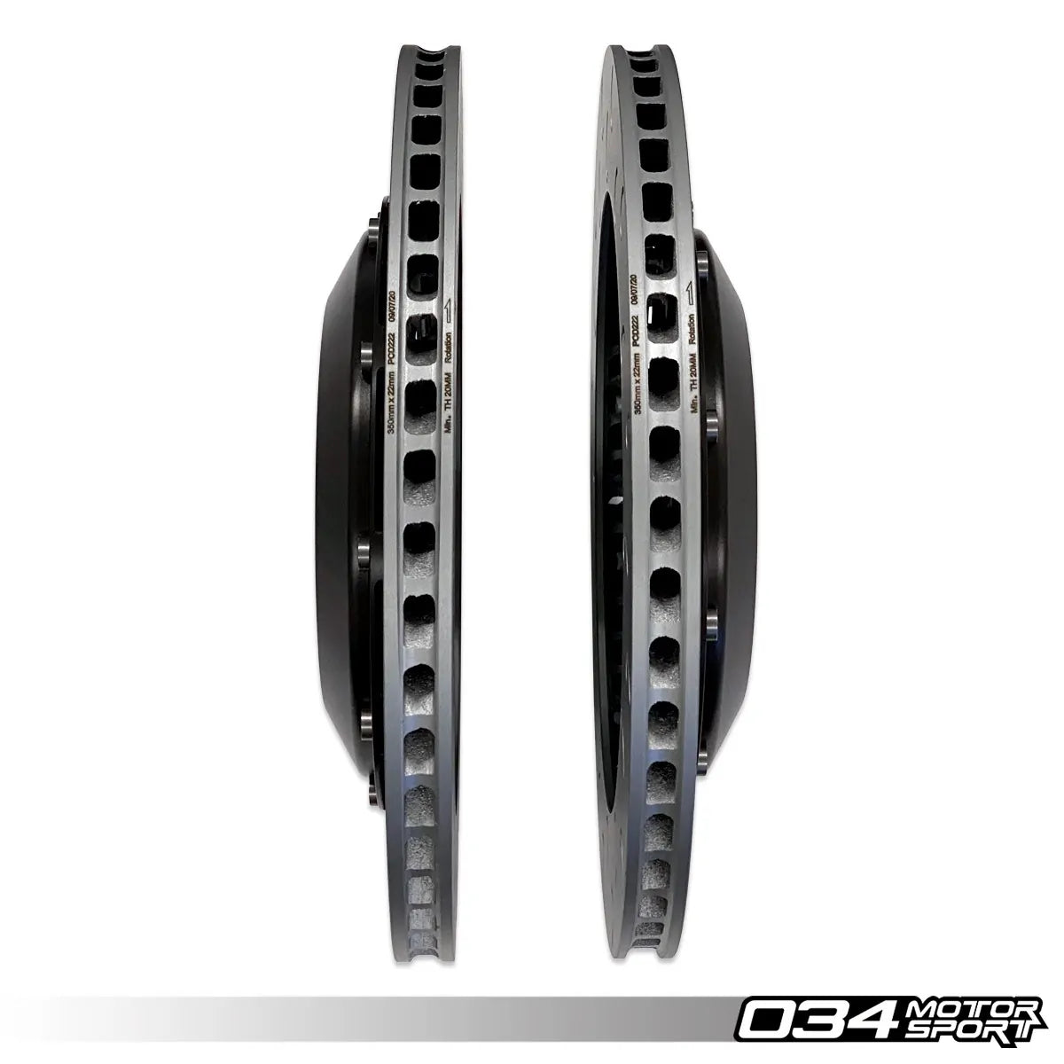 034 Motorsport Disco de freno trasero de 2 piezas MQB VW Audi 08