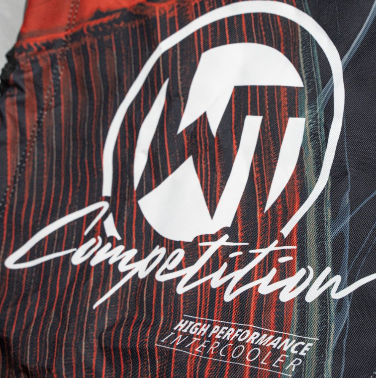 Cadeira de camping WAGNER TUNING para uso externo, preta e vermelha com estampa, tamanho 5.