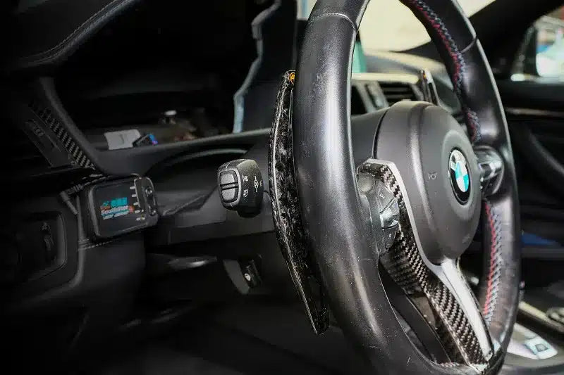 Alavancas de câmbio Armaspeed em fibra de carbono preta para BMW M Power 1