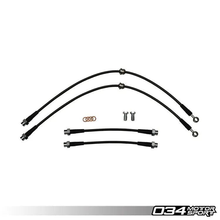 Kit de latiguillos de freno trenzados de acero inoxidable 034 Motorsport Audi VW 01